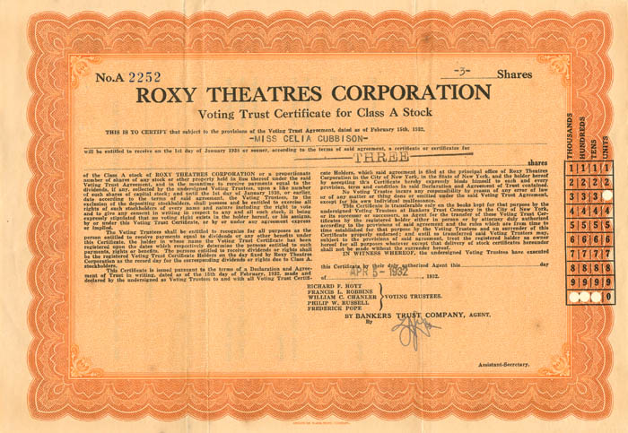 Roxy Theatres Corporation
